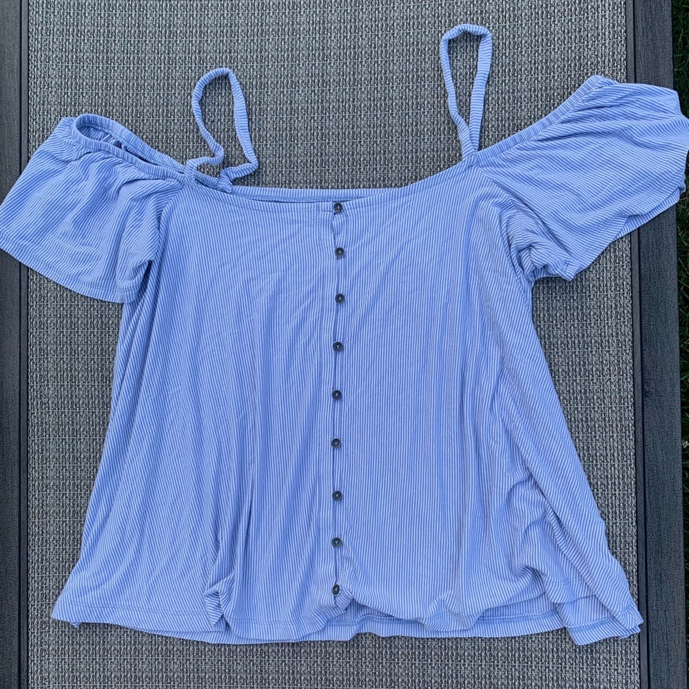American Eagle: Striped Off the Shoulder Top